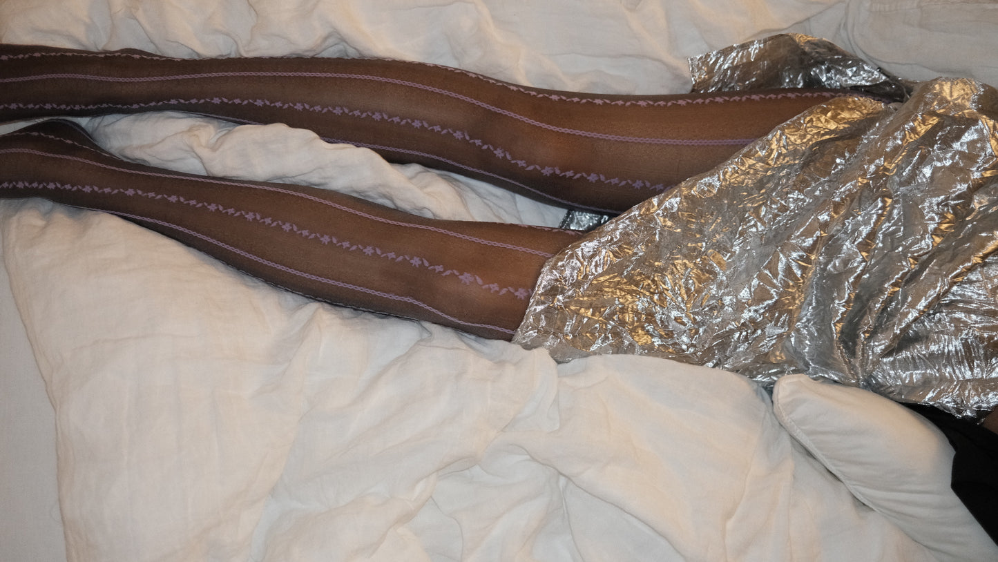 Balletcore Vintage Vertical Lace Sheer Stockings